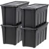 imageIRIS USA 20 Gallon EcoFriendly Heavy Duty Storage Totes with EasyGrip Handles 4 Pack  Large Bins with Lids Garage Organizing Tubs Durable Stackable Utility Containers Made in USA  NavyBlack