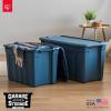 imageIRIS USA 20 Gallon EcoFriendly Heavy Duty Storage Totes with EasyGrip Handles 4 Pack  Large Bins with Lids Garage Organizing Tubs Durable Stackable Utility Containers Made in USA  NavyEcoFriendly Navy