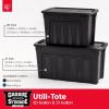 imageIRIS USA 20 Gallon EcoFriendly Heavy Duty Storage Totes with EasyGrip Handles 4 Pack  Large Bins with Lids Garage Organizing Tubs Durable Stackable Utility Containers Made in USA  NavyBlack