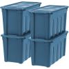 imageIRIS USA 20 Gallon EcoFriendly Heavy Duty Storage Totes with EasyGrip Handles 4 Pack  Large Bins with Lids Garage Organizing Tubs Durable Stackable Utility Containers Made in USA  NavyEcoFriendly Navy