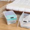 imageIRIS USA 94 Qt Stackable Plastic Storage Bins with Lids 2 Pack  BPAFree Made in USA  SeeThrough Organizing Solution Latches Durable Nestable Containers Secure Pull Handle  Clear94 Qt  2 Pack