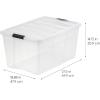 imageIRIS USA 94 Qt Stackable Plastic Storage Bins with Lids 2 Pack  BPAFree Made in USA  SeeThrough Organizing Solution Latches Durable Nestable Containers Secure Pull Handle  Clear94 Qt  2 Pack