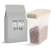 imageIRIS USA Dog Food Storage Container Airtight Lid 2Cup Scoop Up to 13 Pounds Pet Food Storage Versatile Pet Food Bin Treats BPA Free GrayDark GrayClearAlmond