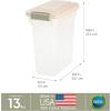 imageIRIS USA Dog Food Storage Container Airtight Lid 2Cup Scoop Up to 13 Pounds Pet Food Storage Versatile Pet Food Bin Treats BPA Free GrayDark GrayClearAlmond