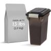 imageIRIS USA Dog Food Storage Container Airtight Lid 2Cup Scoop Up to 13 Pounds Pet Food Storage Versatile Pet Food Bin Treats BPA Free GrayDark GraySmokeBlack
