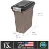 imageIRIS USA Dog Food Storage Container Airtight Lid 2Cup Scoop Up to 13 Pounds Pet Food Storage Versatile Pet Food Bin Treats BPA Free GrayDark GraySmokeBlack