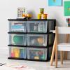 imageIRIS USA Plastic Drawer Storage Organizer 3Drawers 2Pack for Classroom Art Craft Supplies Dresser Closet Bathroom Bedroom Laundry Room WhiteClearBlack