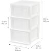 imageIRIS USA Plastic Drawer Storage Organizer 3Drawers 2Pack for Classroom Art Craft Supplies Dresser Closet Bathroom Bedroom Laundry Room WhiteClearWhite