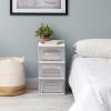 imageIRIS USA Plastic Drawer Storage Organizer 3Drawers 2Pack for Classroom Art Craft Supplies Dresser Closet Bathroom Bedroom Laundry Room WhiteClearWhite
