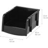 imageIRIS USA Stackable Storage Bins Open Front 12 Pack Plastic Hanging Organizer Caddy Basket for Hardware Crafts Small Parts Nuts and Bolts Garage Tool Storage Small BlackExtra Small  24 Pack