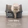 imageIRIS USA XXLarge Cat Litter Box Open Top Extra Large Litter Box for Big Cats and MultiCat Households High Sided Scatter Shield Easy to Clean 30quot L x 20quot W x 14quot H BlackDark Gray
