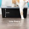imageIRIS USA XXLarge Cat Litter Box Open Top Extra Large Litter Box for Big Cats and MultiCat Households High Sided Scatter Shield Easy to Clean 30quot L x 20quot W x 14quot H BlackBlack