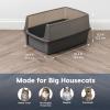 imageIRIS USA XXLarge Cat Litter Box Open Top Extra Large Litter Box for Big Cats and MultiCat Households High Sided Scatter Shield Easy to Clean 30quot L x 20quot W x 14quot H BlackDark Gray