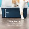 imageIRIS USA XXLarge Cat Litter Box Open Top Extra Large Litter Box for Big Cats and MultiCat Households High Sided Scatter Shield Easy to Clean 30quot L x 20quot W x 14quot H BlackNavy