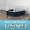 imageIRIS USA XXLarge Cat Litter Box Open Top Extra Large Litter Box for Big Cats and MultiCat Households High Sided Scatter Shield Easy to Clean 30quot L x 20quot W x 14quot H BlackNavy
