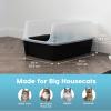 imageIRIS USA XXLarge Cat Litter Box Open Top Extra Large Litter Box for Big Cats and MultiCat Households High Sided Scatter Shield Easy to Clean 30quot L x 20quot W x 14quot H BlackBlack