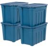 imageIRIS USA 20 Gallon EcoFriendly Heavy Duty Storage Totes with EasyGrip Handles 4 Pack  Large Bins with Lids Garage Organizing Tubs Durable Stackable Utility Containers Made in USA  NavyEcoFriendly Navy