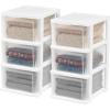 imageIRIS USA Plastic Drawer Storage Organizer 3Drawers 2Pack for Classroom Art Craft Supplies Dresser Closet Bathroom Bedroom Laundry Room WhiteClearWhite