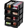 imageIRIS USA Stackable Storage Bins Open Front 12 Pack Plastic Hanging Organizer Caddy Basket for Hardware Crafts Small Parts Nuts and Bolts Garage Tool Storage Small BlackLarge  8 Pack