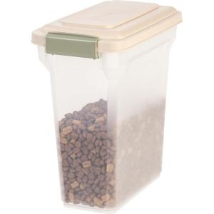 imageIRIS USA Dog Food Storage Container Airtight Lid 2Cup Scoop Up to 13 Pounds Pet Food Storage Versatile Pet Food Bin Treats BPA Free GrayDark GrayClearAlmond