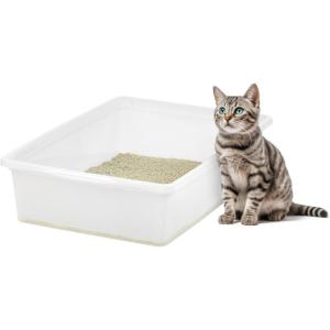 imageIRIS USA XXLarge Cat Litter Box Open Top Extra Large Litter Box for Big Cats and MultiCat Households High Sided Scatter Shield Easy to Clean 30quot L x 20quot W x 14quot H BlackPearl