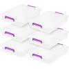 imageIRIS USA 1 Qt Plastic Storage Bins with Lids 4 Pack Craft Storage Container Sensory Bin Organizing Containers for Home Office ampamp Art Supplies Stackable WhiteClear