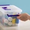 imageIRIS USA 1 Qt Plastic Storage Bins with Lids 4 Pack Craft Storage Container Sensory Bin Organizing Containers for Home Office ampamp Art Supplies Stackable WhiteClear