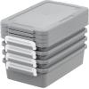imageIRIS USA 1 Qt Plastic Storage Bins with Lids 4 Pack Craft Storage Container Sensory Bin Organizing Containers for Home Office ampamp Art Supplies Stackable WhiteGray