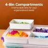 imageIRIS USA 1 Qt Plastic Storage Bins with Lids 4 Pack Craft Storage Container Sensory Bin Organizing Containers for Home Office ampamp Art Supplies Stackable WhiteClear
