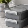 imageIRIS USA 1 Qt Plastic Storage Bins with Lids 4 Pack Craft Storage Container Sensory Bin Organizing Containers for Home Office ampamp Art Supplies Stackable WhiteGray