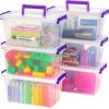 imageIRIS USA 1 Qt Plastic Storage Bins with Lids 4 Pack Craft Storage Container Sensory Bin Organizing Containers for Home Office ampamp Art Supplies Stackable WhiteClear
