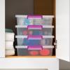 imageIRIS USA 1 Qt Plastic Storage Bins with Lids 4 Pack Craft Storage Container Sensory Bin Organizing Containers for Home Office ampamp Art Supplies Stackable WhiteClear