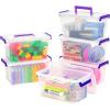 imageIRIS USA 1 Qt Plastic Storage Bins with Lids 4 Pack Craft Storage Container Sensory Bin Organizing Containers for Home Office ampamp Art Supplies Stackable WhiteClear