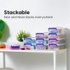 imageIRIS USA 1 Qt Plastic Storage Bins with Lids 4 Pack Craft Storage Container Sensory Bin Organizing Containers for Home Office ampamp Art Supplies Stackable WhiteClear