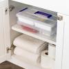 imageIRIS USA 1 Qt Plastic Storage Bins with Lids 4 Pack Craft Storage Container Sensory Bin Organizing Containers for Home Office ampamp Art Supplies Stackable WhiteClear