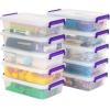 imageIRIS USA 1 Qt Plastic Storage Bins with Lids 4 Pack Craft Storage Container Sensory Bin Organizing Containers for Home Office ampamp Art Supplies Stackable WhiteClear