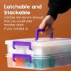 imageIRIS USA 1 Qt Plastic Storage Bins with Lids 4 Pack Craft Storage Container Sensory Bin Organizing Containers for Home Office ampamp Art Supplies Stackable WhiteClear