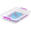 imageIRIS USA 1 Qt Plastic Storage Bins with Lids 4 Pack Craft Storage Container Sensory Bin Organizing Containers for Home Office ampamp Art Supplies Stackable WhiteClear