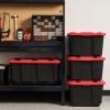 imageIRIS USA 12 Gallon Heavy Duty Holiday Storage Bins with Lids 4 Pack  Made in USA Tough Snap On Lid Stackable Industrial Rugged Tubs Garage Organization Reusable Box  GreenRedRed
