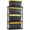 imageIRIS USA 12 Gallon Heavy Duty Holiday Storage Bins with Lids 4 Pack  Made in USA Tough Snap On Lid Stackable Industrial Rugged Tubs Garage Organization Reusable Box  GreenRedBlackYellow