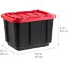 imageIRIS USA 12 Gallon Heavy Duty Holiday Storage Bins with Lids 4 Pack  Made in USA Tough Snap On Lid Stackable Industrial Rugged Tubs Garage Organization Reusable Box  GreenRedRed