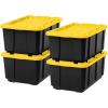 imageIRIS USA 12 Gallon Heavy Duty Holiday Storage Bins with Lids 4 Pack  Made in USA Tough Snap On Lid Stackable Industrial Rugged Tubs Garage Organization Reusable Box  GreenRedBlackYellow