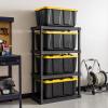 imageIRIS USA 12 Gallon Heavy Duty Holiday Storage Bins with Lids 4 Pack  Made in USA Tough Snap On Lid Stackable Industrial Rugged Tubs Garage Organization Reusable Box  GreenRedBlackYellow