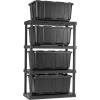 imageIRIS USA 12 Gallon Heavy Duty Holiday Storage Bins with Lids 4 Pack  Made in USA Tough Snap On Lid Stackable Industrial Rugged Tubs Garage Organization Reusable Box  GreenRedBlack