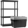 imageIRIS USA 12 Gallon Heavy Duty Holiday Storage Bins with Lids 4 Pack  Made in USA Tough Snap On Lid Stackable Industrial Rugged Tubs Garage Organization Reusable Box  GreenRedGrey