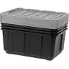 imageIRIS USA 12 Gallon Heavy Duty Holiday Storage Bins with Lids 4 Pack  Made in USA Tough Snap On Lid Stackable Industrial Rugged Tubs Garage Organization Reusable Box  GreenRedGrey