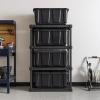 imageIRIS USA 12 Gallon Heavy Duty Holiday Storage Bins with Lids 4 Pack  Made in USA Tough Snap On Lid Stackable Industrial Rugged Tubs Garage Organization Reusable Box  GreenRedBlack