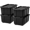 imageIRIS USA 12 Gallon Heavy Duty Holiday Storage Bins with Lids 4 Pack  Made in USA Tough Snap On Lid Stackable Industrial Rugged Tubs Garage Organization Reusable Box  GreenRedBlack