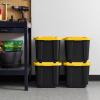 imageIRIS USA 12 Gallon Heavy Duty Holiday Storage Bins with Lids 4 Pack  Made in USA Tough Snap On Lid Stackable Industrial Rugged Tubs Garage Organization Reusable Box  GreenRedBlackYellow