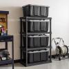 imageIRIS USA 12 Gallon Heavy Duty Holiday Storage Bins with Lids 4 Pack  Made in USA Tough Snap On Lid Stackable Industrial Rugged Tubs Garage Organization Reusable Box  GreenRedGray
